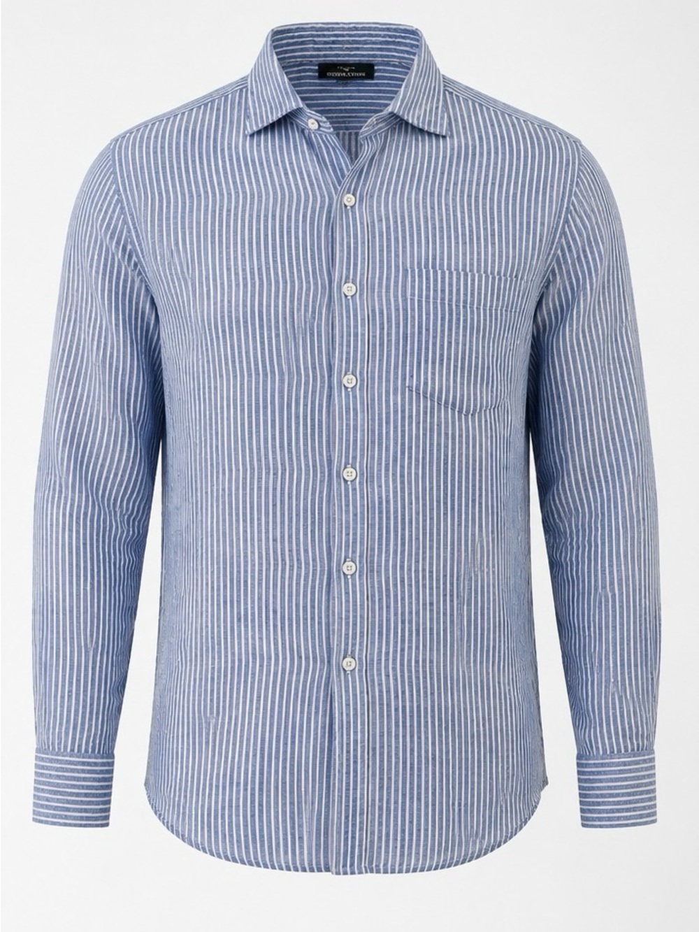 Rodd & Gunn 100% Linen Men's Blue Striped Shirt XL Slim Sport Fit